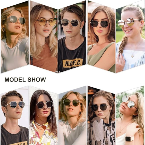 SOJOS Classic Square Sunglasses for Women Men with Spring Hinge Sunnies SJ1137