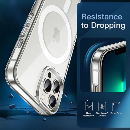 iPhone 13 Pro Case Compatible with MagSafe, Clear Strong Magnetic Anti-Scratch Shockproof Phone Cover