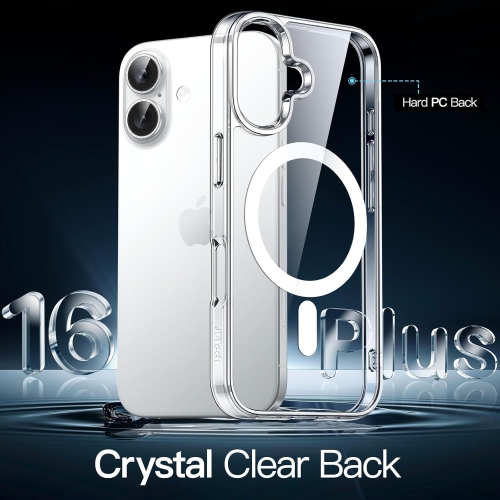 iPhone 16 Plus Case Compatible with MagSafe, Clear Strong Magnetic Anti-Scratch Shockproof Phone Cover