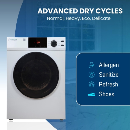 Equator 24" 220V Vented SENSOR Dryer SANITIZE 4cf/18lbs Touch Control DIGITAL