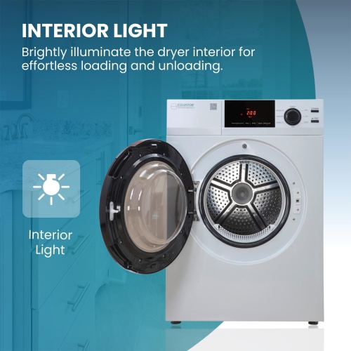 Equator 24" 220V Vented SENSOR Dryer SANITIZE 4cf/18lbs Touch Control DIGITAL