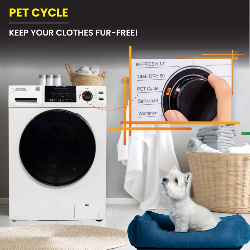 Equator All-in-One Washer Dryer VENTED-DRY 30% FASTER than Condense 15lb 110V