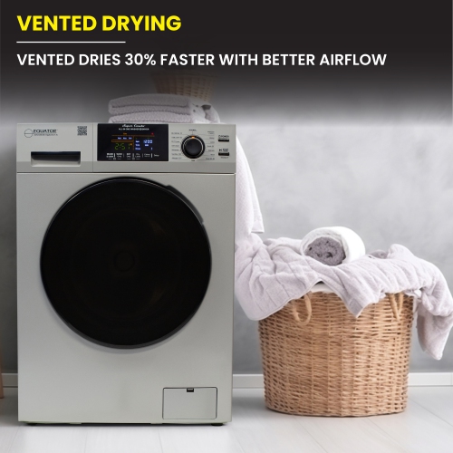 Laveuse-sécheuse tout-en-un Equator AVEC ÉVENT, sécheuse 30 % PLUS RAPIDE que la 110 V 15 lb condensée