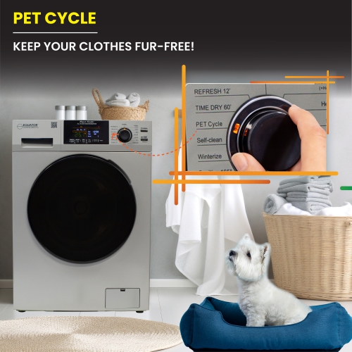 Laveuse-sécheuse tout-en-un Equator AVEC ÉVENT, sécheuse 30 % PLUS RAPIDE que la 110 V 15 lb condensée
