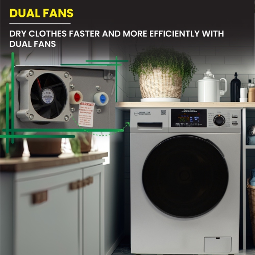 Laveuse-sécheuse tout-en-un Equator AVEC ÉVENT, sécheuse 30 % PLUS RAPIDE que la 110 V 15 lb condensée