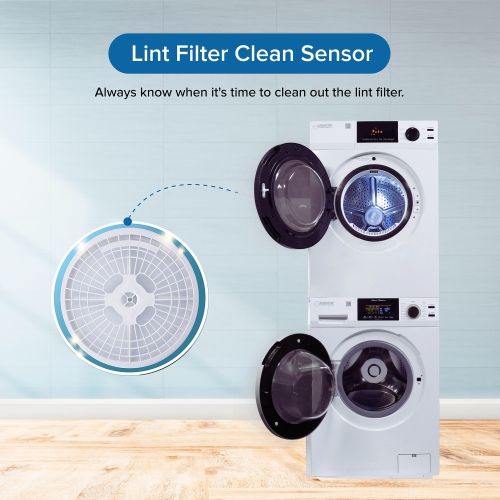 Equator Regular Stackable 18 Lbs Washer 1.9cf 110V + Vented Sensor Dryer 4cf 220V