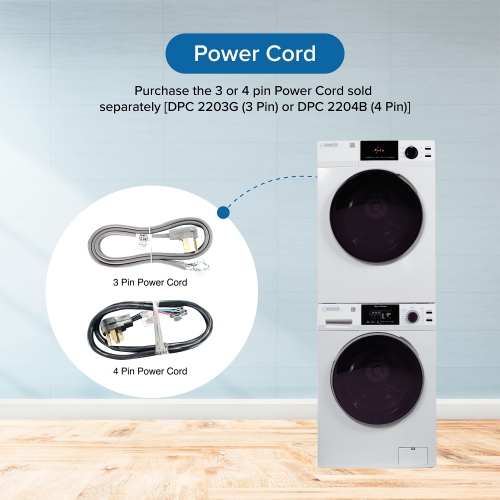 Equator Regular Stackable 18 Lbs Washer 1.9cf 110V + Vented Sensor Dryer 4cf 220V