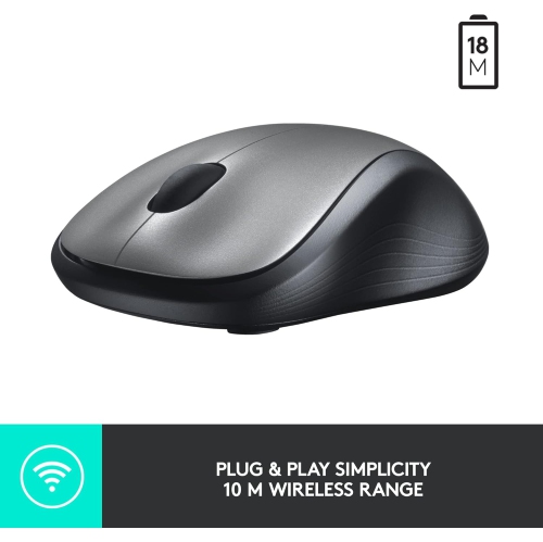 Souris sans fil M310 de Logitech, 2,4&nbsp;GHz avec nanorécepteur USB, suivi optique 1000&nbsp;ppp, batterie d'une autonomie de 18 mois,