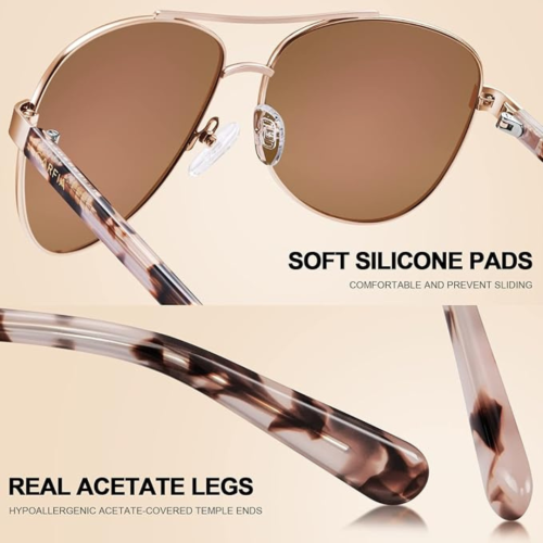 CARFIA Polarized Womens Sunglasses UV Protection Lightweight Sporting Metal Frame CA3216