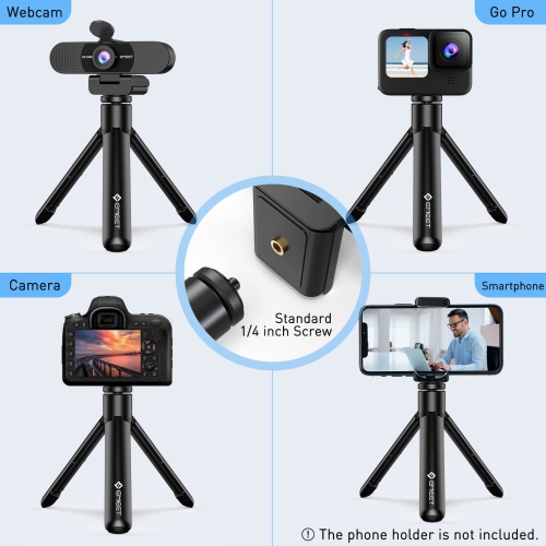 EMEET C960 Webcam with Tripod, 1080p Webcam with Microphone, Adjustable Height Mini Tripod, C960 Web Camera with Privacy Cover, Plug & Play Webcam