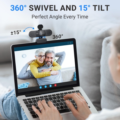 EMEET 2024 Upgraded C960 Webcam, Autofocus, 73° View Angle, Computer Camera w/Privacy Cover and Microphone, 1080P HD Webcam for PC, Plug and Play USB