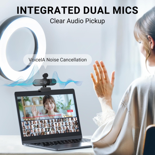 EMEET 2024 Upgraded C960 Webcam, Autofocus, 73° View Angle, Computer Camera w/Privacy Cover and Microphone, 1080P HD Webcam for PC, Plug and Play USB