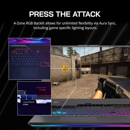 ASUS ROG Strix G17 17.3" 240Hz QHD Gaming Laptop - Ryzen 9-7845HX - 16GB DDR5 - 1TB SSD - RTX 4060 - Windows 11 Home - Gray by ASUS - Open Box condition - Image 4