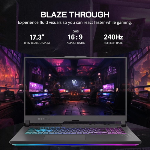 ASUS ROG Strix G17 17.3" QHD 240Hz Gaming Laptop - Ryzen 9-7845HX - 64GB DDR5 - 4TB SSD - RTX 4060 - Windows 11 Home - Gray by ASUS - Open Box condition - Image 3