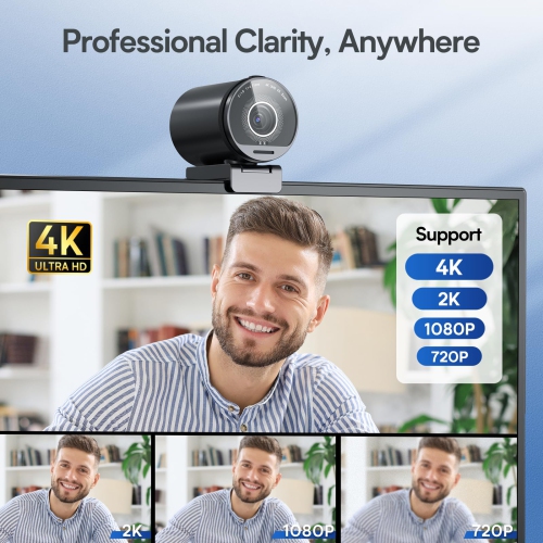 EMEET 4K Webcam S800, 4K@60FPS UHD Sony Sensor