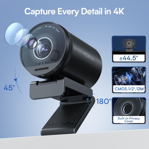 EMEET 4K Webcam S800, 4K@60FPS UHD Sony Sensor