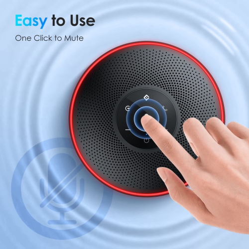 EMEET Bluetooth Speakerphone - Daisy Chain/Use Alone up to 16 attendees, M220 Professional Wireless Speakerphone 360°Voice Pick-up 8 AI Noise