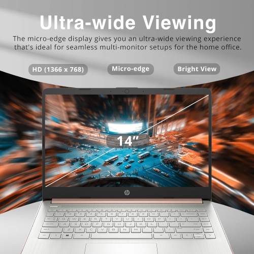 HP Stream 14" HD BrightView Laptop - Intel Celeron N4120 - 16GB DDR4 - 64GB eMMC - Intel HD Graphics - Windows 11 - Gold by HP - Open Box condition - Image 3