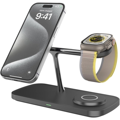 YOULIGHTS  Wireless Charging Station, 3 In 1 Charging Station, Wireless Charger Stand for Iphone 16/15/14/13 Series, Watch Airpods Magnetic Wireless