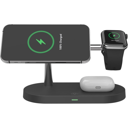 YOULIGHTS  Apple 3-In-1 Charging Station, Wireless Charger for Iphone 15 14 13 12 Series, And Charger for Multiple Devices Including Apple Watch