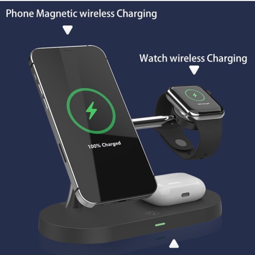 YOULIGHTS Apple 3-in-1 charging station, wireless charger for iPhone 15 14 13 12 series, and charger for multiple devices including Apple Watch,