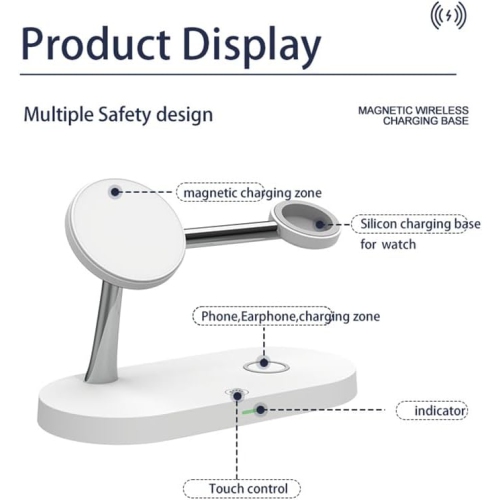 3 in 1 Charging Station for Apple Wireless Charger for iPhone 15 14 13 12 Series Wireless Charging Station for Multiple Devices for Apple Watch