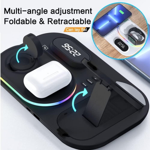 Wireless Charger, 4 in 1Wireless Charging Station, 15W Fast Charging Station Dock for Apple iWatch SE/6/5/4/3/2/1,AirPods Pro