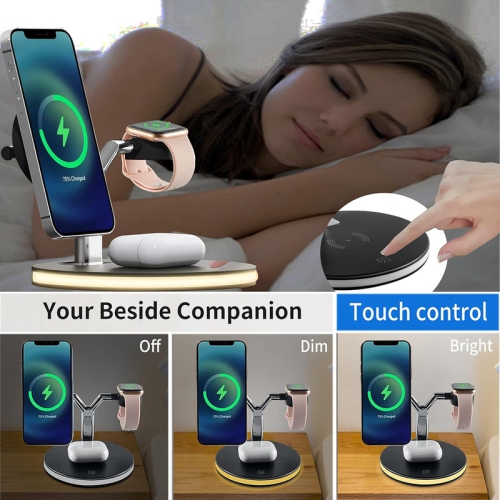 3 in 1 Mag-Safe Charger, Fast Charging Station for iPhone13/12/11/Mini/Pro/Pro Max/SE/Xs/8, Apple Watch SE/6/5/4/3/2, AirPods 2/Pro,Magnetic Wireless