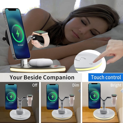 3 in 1 Mag-Safe Charger, Fast Charging Station for iPhone13/12/11/Mini/Pro/Pro Max/SE/Xs/8, Apple Watch SE/6/5/4/3/2, AirPods 2/Pro,Magnetic Wireless