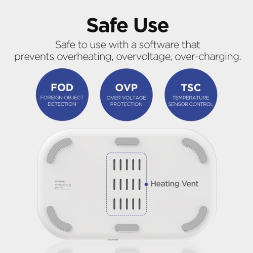 Réveille-matin 4-en-1 à recharge rapide sans fil, station de recharge sans fil avec horloge DEL