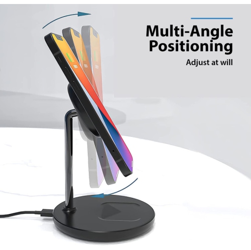 2 in 1 Magnetic Wireless Charging Stand [with Charger] Compatible with iPhone 15/14/13/12 Series/Air pods 2/3/Pro