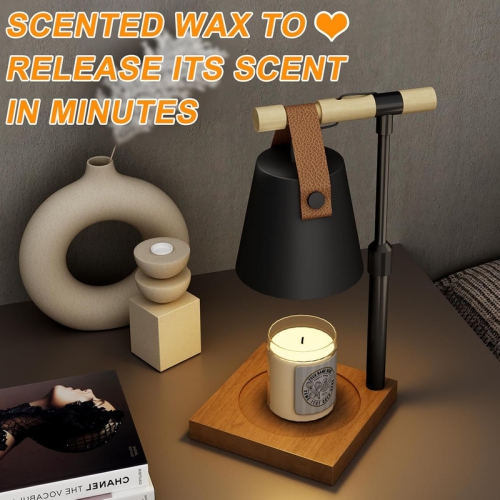 Candle Warmer Lamp, Adjustable Height Candle Warmer Lamp with Timer & Dimmer, Candle Lamp Warmer with 2 Bulbs for All Jar Candles, House Warming