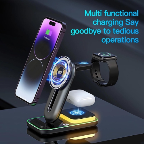 3 in 1 Wireless Charging Station for Apple Watch,iPhone and AirPods, 15W Fast Magnetic Charger for iPhone 15 14 13 12 Series, Apple Watch AirPods