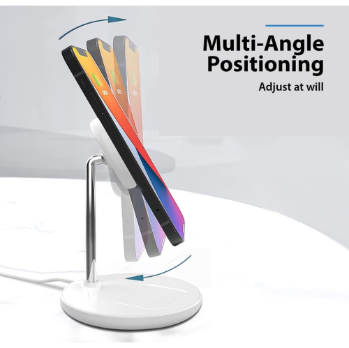 2-in-1 Magnetic Wireless Charger Stand Compatible with iPhone 15/14/13/12 Series/Airpods 2/3/Pro