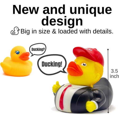 Donald Trump Ducks, 2024 New Squeak Rubber Duck for Baby Bath and Jeep Ducking, 3.5 Inch Funny Duck Toy for Kids Gift Rubber Ducks Trump Gifts