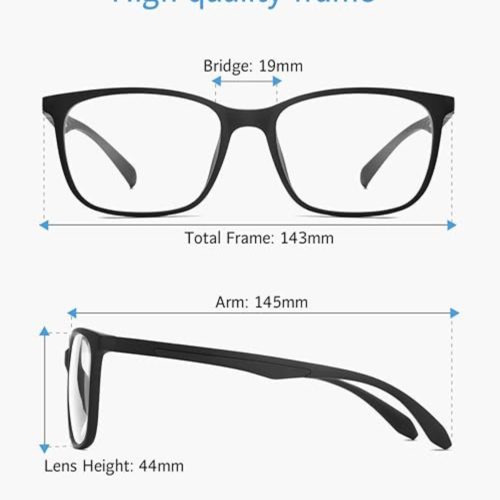 Blue Light Blocking Glasses for Computer Use, Anti Eyestrain Lens Lightweight Frame Eyeglasses