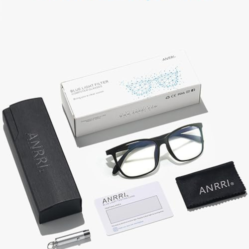 Blue Light Blocking Glasses for Computer Use, Anti Eyestrain Lens Lightweight Frame Eyeglasses
