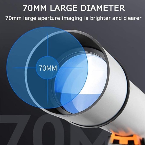 Starfield Horizon Series 70mm Beginner Telescope - White