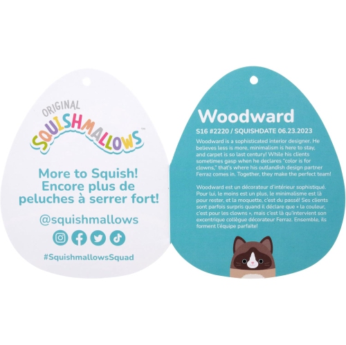 Chat en raquettes à neige de 16&nbsp;po Woodward Original de Squishmallows avec ventre pelucheux