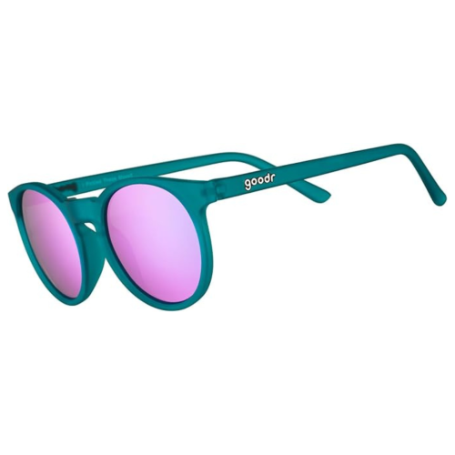 GOODR  I Pickled These Myself Polarized Round Sunglasses for Men & Women, Teal Translucent Frames \w Purple Reflective Lens, Uv400 Protection, No