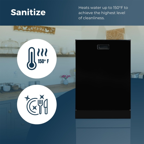 Equator 24 in Dishwasher Top Control 3rd Rack 15 place 3.4g Built-in QUIET 51 dB 110V Estar