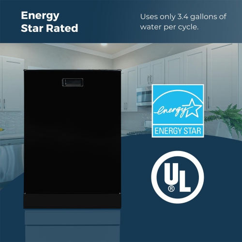 Equator 24 in Dishwasher Top Control 3rd Rack 15 place 3.4g Built-in QUIET 51 dB 110V Estar