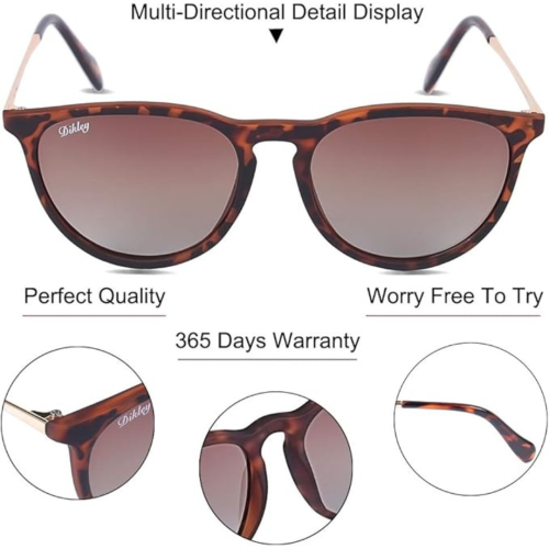 DIKLEY Classic Crystal Glass Lens Retro Square/Round/Pilot Metal Frame Sunglasses for Men Women,100% UV400 Protection