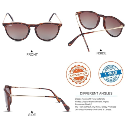 DIKLEY Classic Crystal Glass Lens Retro Square/Round/Pilot Metal Frame Sunglasses for Men Women,100% UV400 Protection