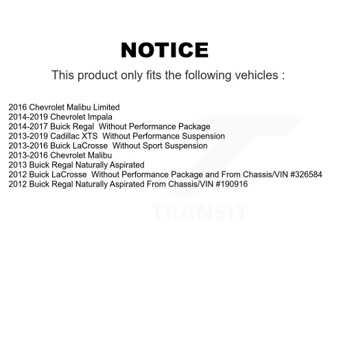 Front Link Pair For Chevrolet Malibu Impala Buick LaCrosse Regal Cadillac XTS Limited K72-101580