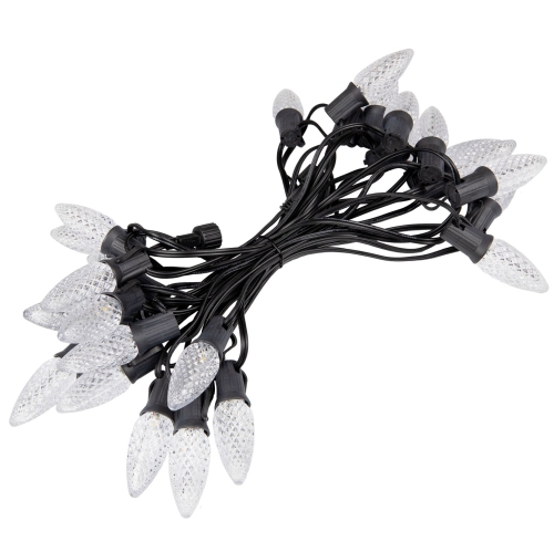 Novelty Lights C9 RGBWW Christmas Lights, 25 Feet Color Changing LED String, 25 Bulbs with 7 Colors Plus Dynamic Effects, Commercial Grade Faceted