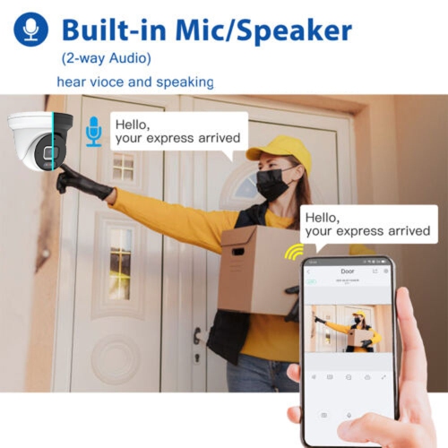 CTVISION 8MP Wired Two Way Audio Security Camera System, 6 Camera Surveillance Kit Outdoor DIY 2TB HDD Included for Home Business Security Camera