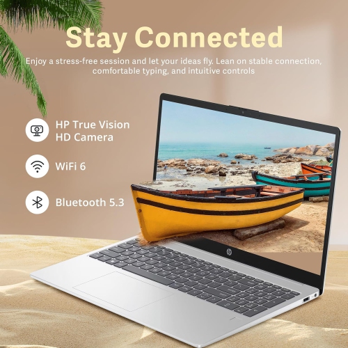 Open Box - HP 15.6" Full HD Laptop, AMD Ryzen 5 7520U Processor, 512B SSD, 16GB RAM, AMD Radeon Graphics, Bluetooth, Wi-Fi, Windows 11, Silver, 32GB