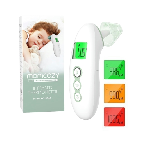 MOMCOZY  Non-Contact Forehead And Ear Thermometer, Digital Infrared Thermometer for Adults And Children, \w Child Mode, Fever Alarm Function, Mute