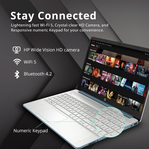 HP 15.6" FHD Laptop - AMD Ryzen 5 5500U - 16GB DDR4 - 256GB PCIe SSD - AMD Radeon Graphics - Windows 11 - Blue by HP - Open Box condition - Image 4
